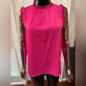 Ann Taylor Vibrant Pink Sleeveless Blouse